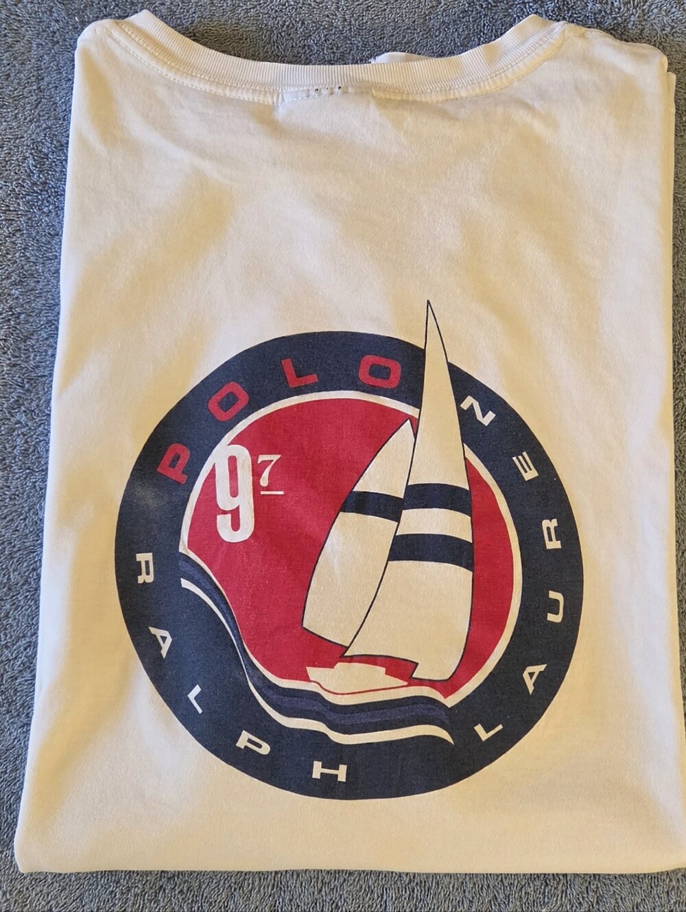 Vintage 90s Polo Sport 1997 Sailing Pocket Tee XL Made In USA - Picture 5 of 5